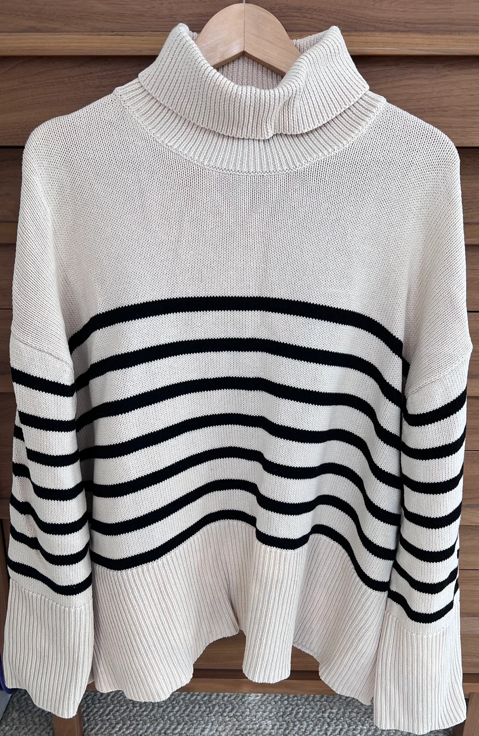 GAP XL Tall Striped Cotton Turtleneck Sweater