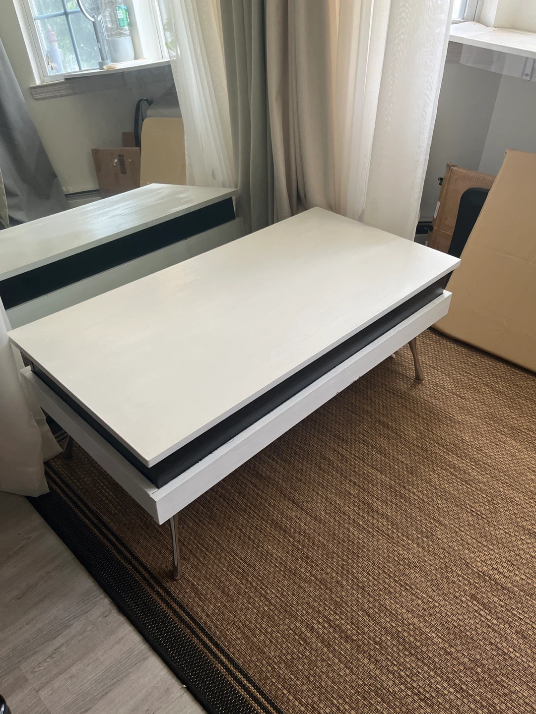 White Lift-Top Coffee Table with Storage