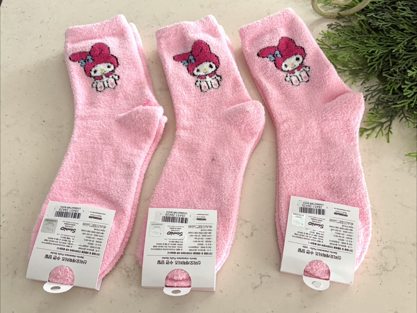 Pink My Melody Fluffy Character Socks - photo 2