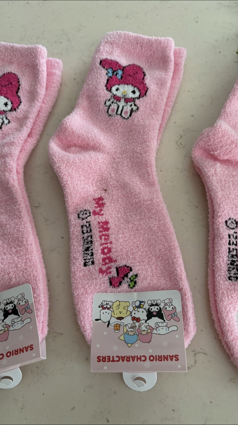 Pink My Melody Fluffy Character Socks - photo 3