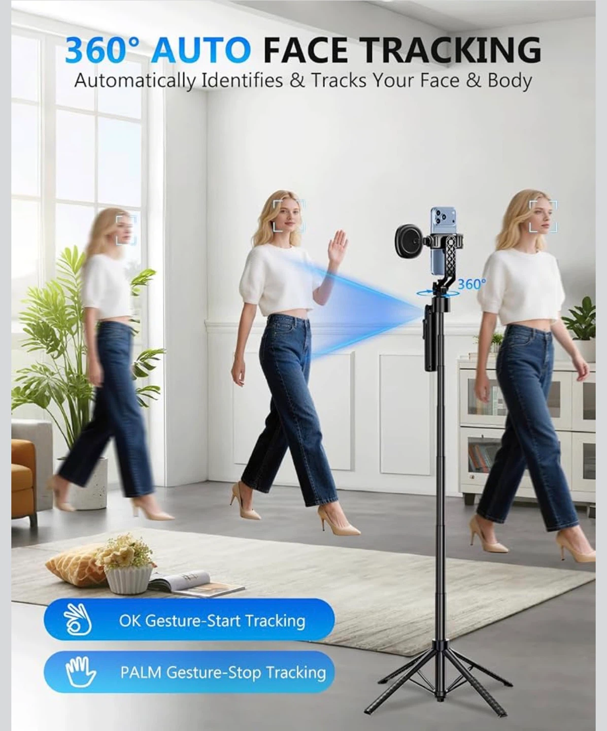 360 Auto Face Tracking Phone Tripod - photo 2
