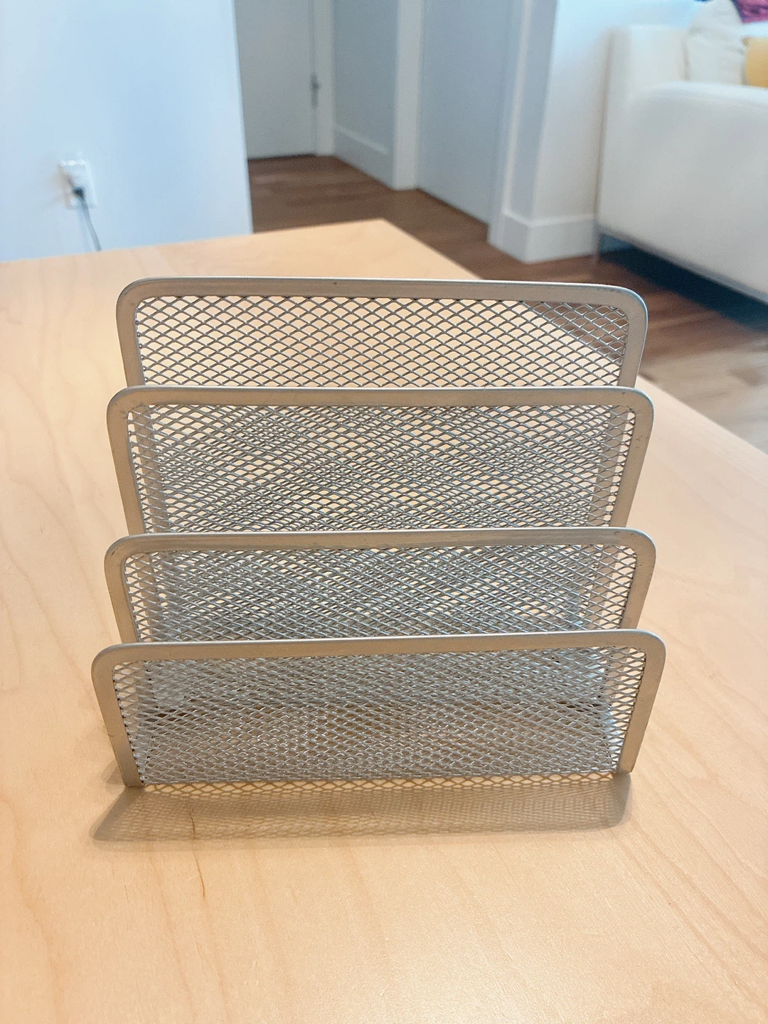 Silver Mesh Desk Organizer