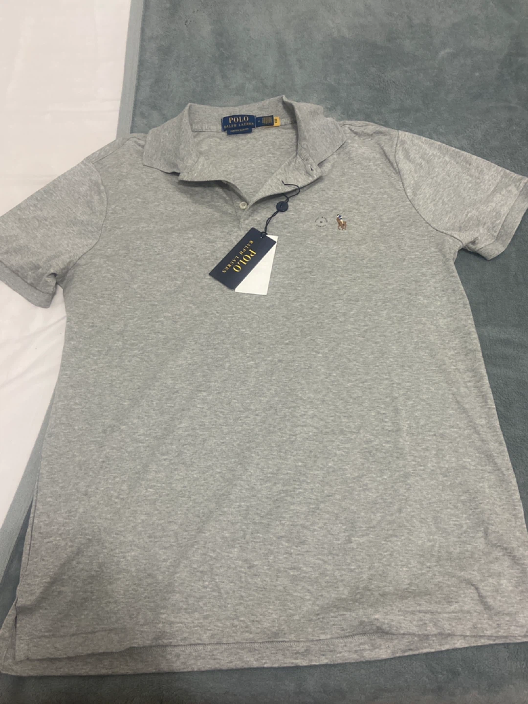 Polo Ralph Lauren Men's Grey Polo Shirt Size M