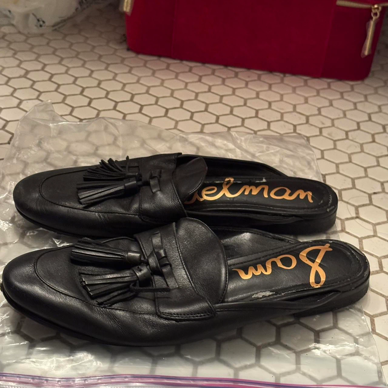 Sam Edelman Black Leather Tassel Mules - photo 2