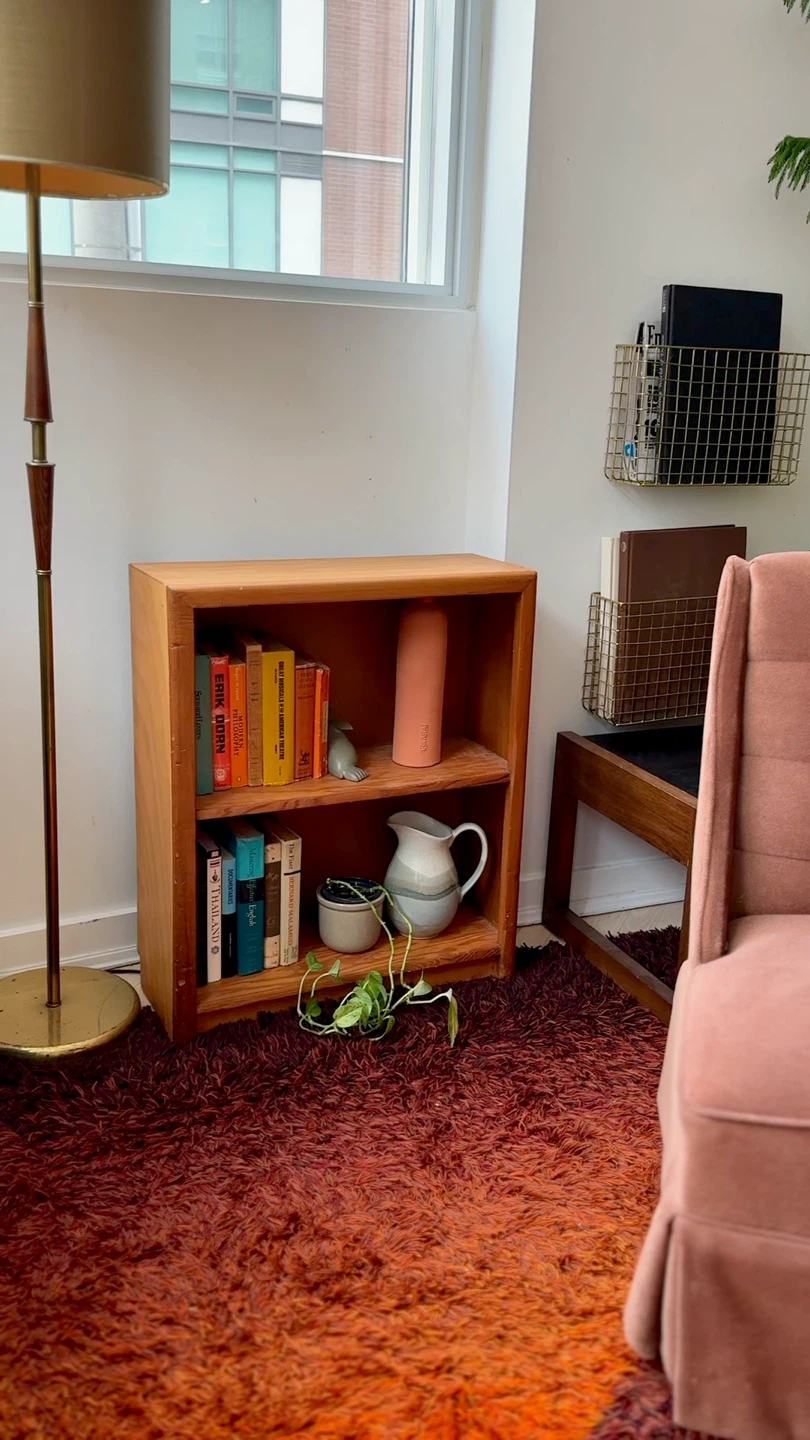 Solid Wood Mid-Century Mini Bookcase - photo 2