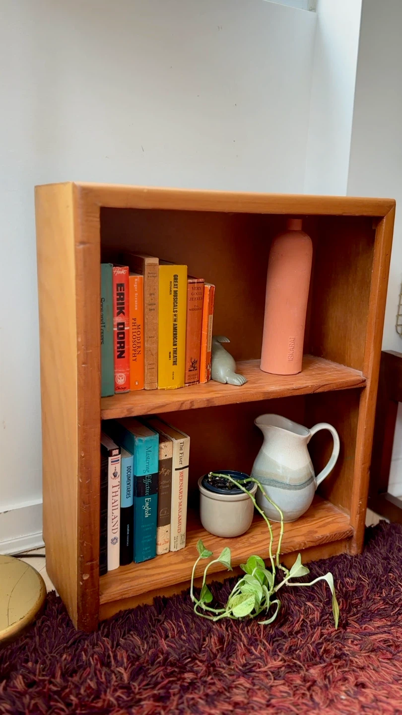 Solid Wood Mid-Century Mini Bookcase - photo 5