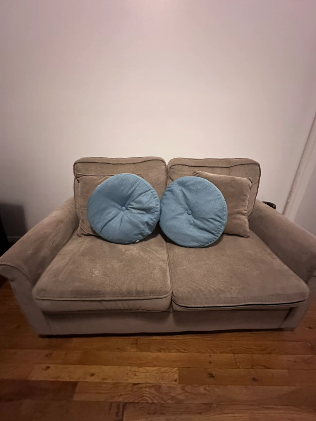 Sofa Bed with Blue Accent Pillows - photo 2