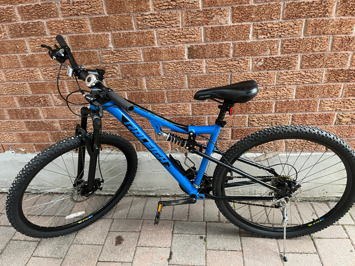 Raleigh Blue Full Suspension Mountain Bike