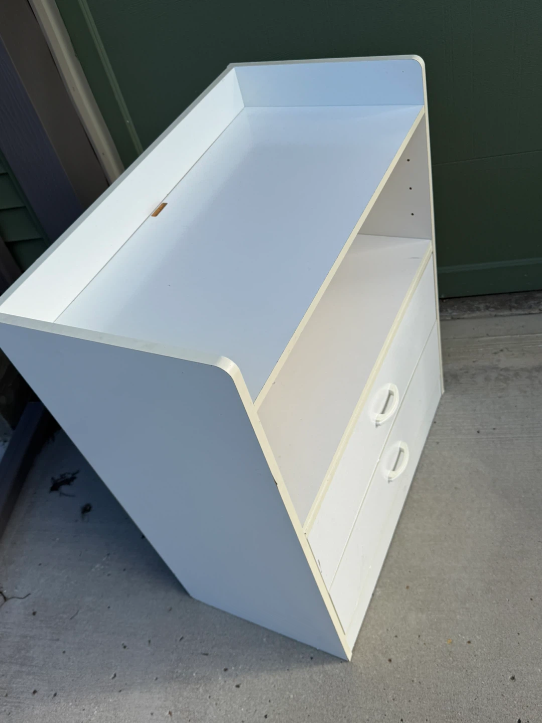 White 2-Drawer Shelf Unit - photo 2