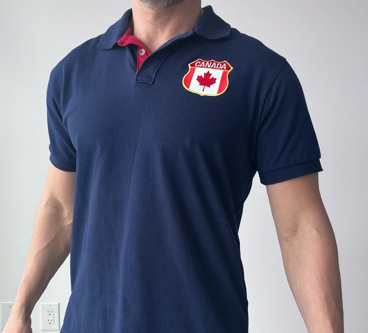 Canada Day Navy Blue Polo Shirt - Size M