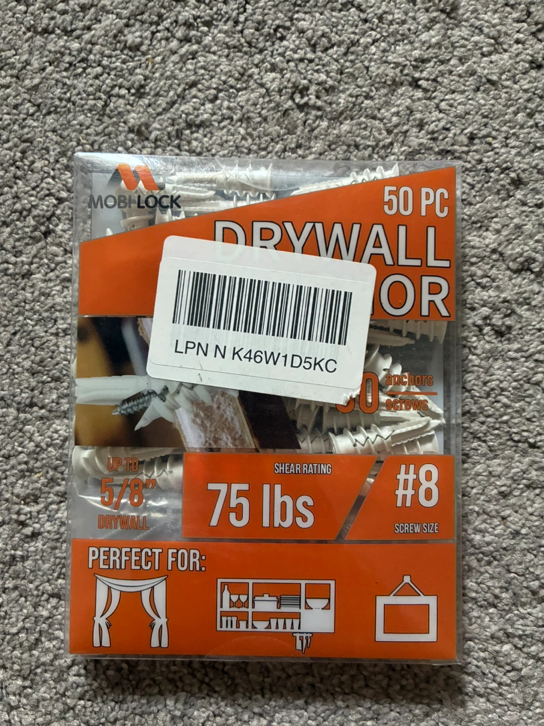 Mobi Lock Drywall Anchors - 50 Pc