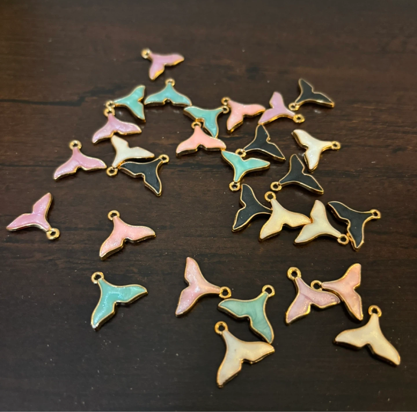NEW-LOT of Whale Tail Charms - Assorted Colors