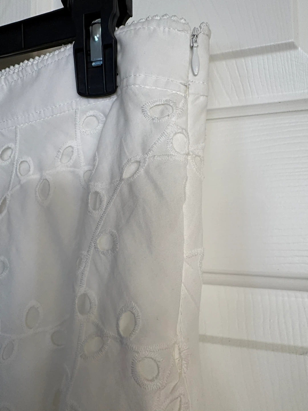 ZARA White Embroidered Eyelet Midi Skirt - XL - photo 4
