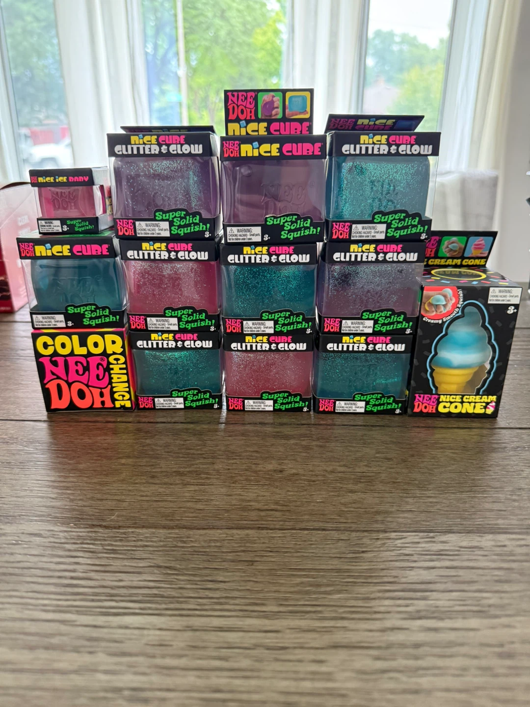 NEE DOH Super Solid Squishy Glitter & Glow Toys