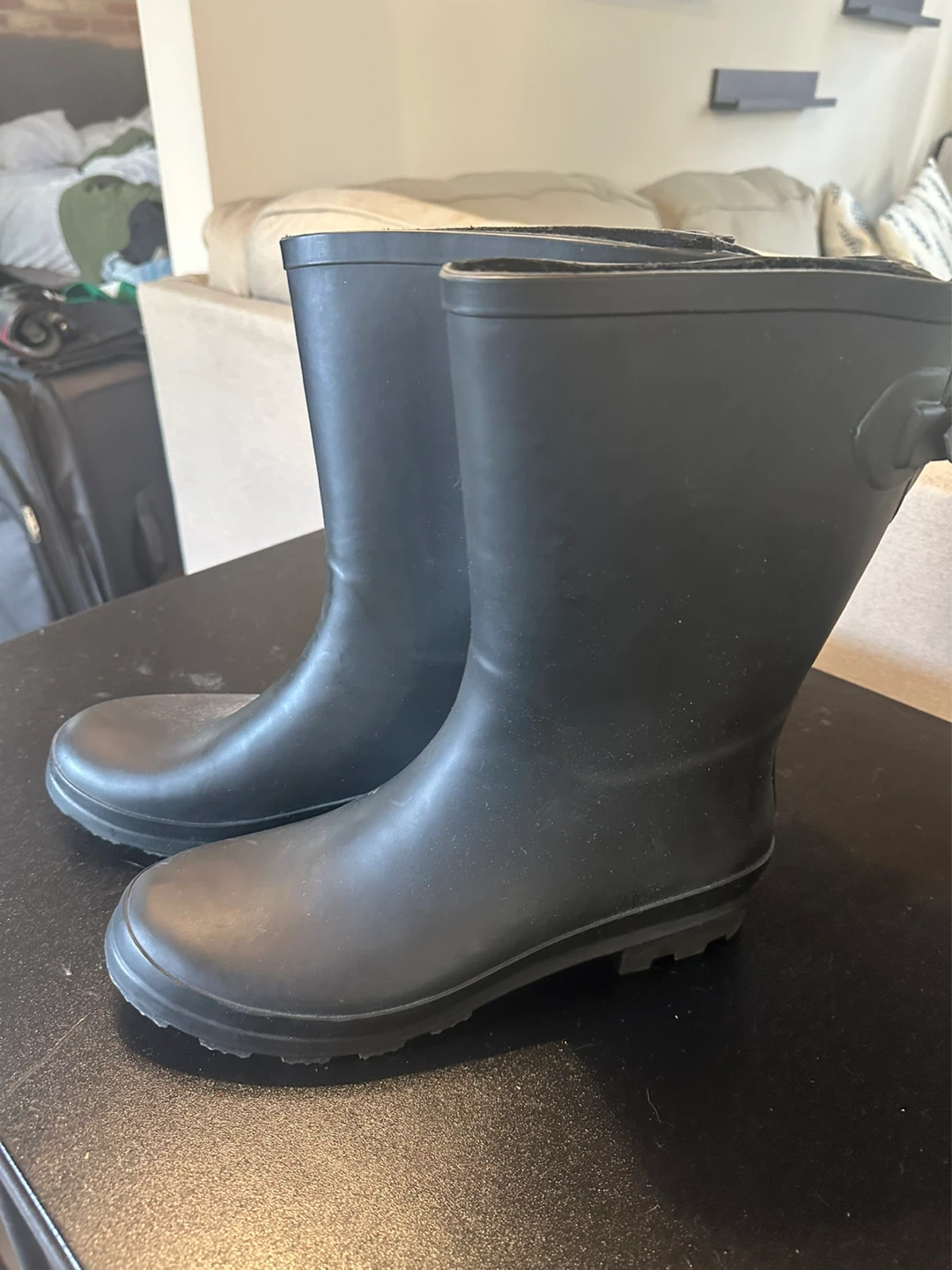 Black Rubber Rain Boots