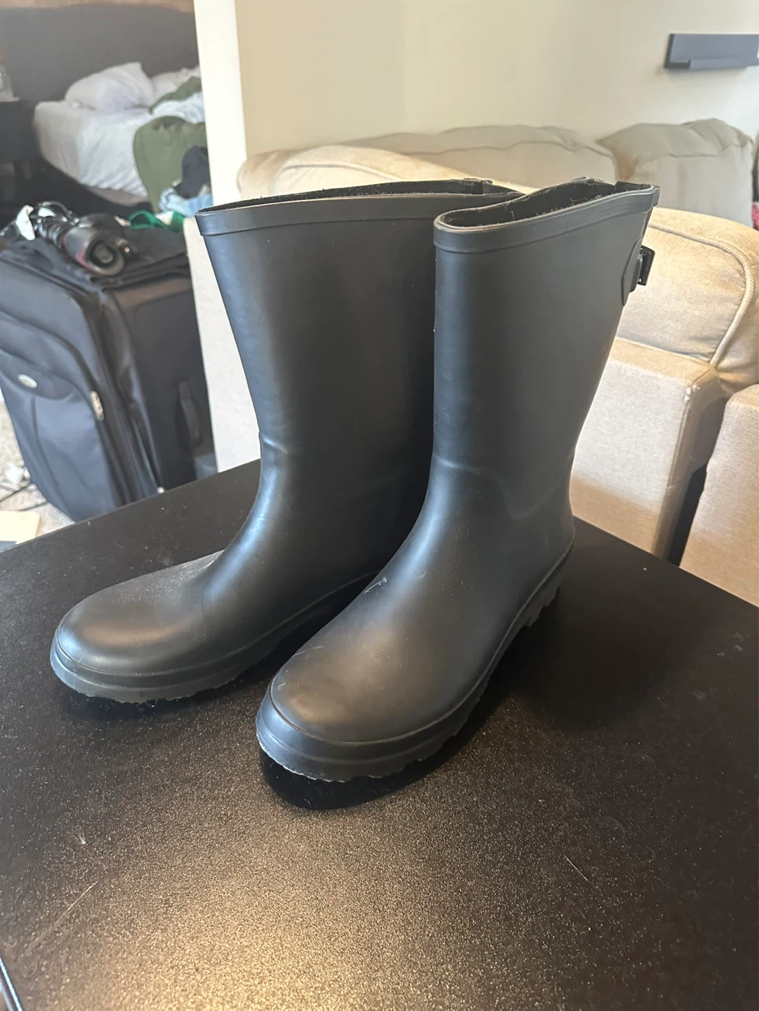 Black Rubber Rain Boots - photo 2