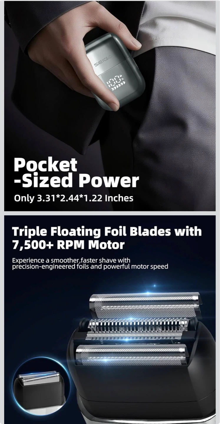 Rechargeable IPX7 Waterproof Electric Shaver - photo 2