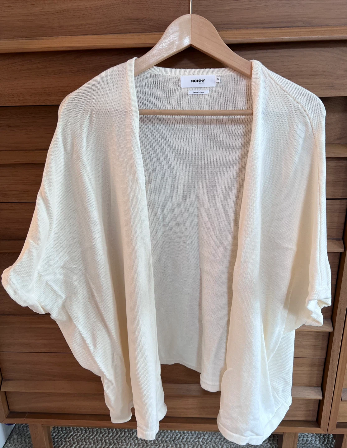 NOTSHY Cashmere Blend Open Front Cardigan - Cream