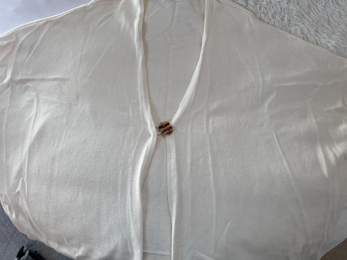 NOTSHY Cashmere Blend Open Front Cardigan - Cream - photo 5
