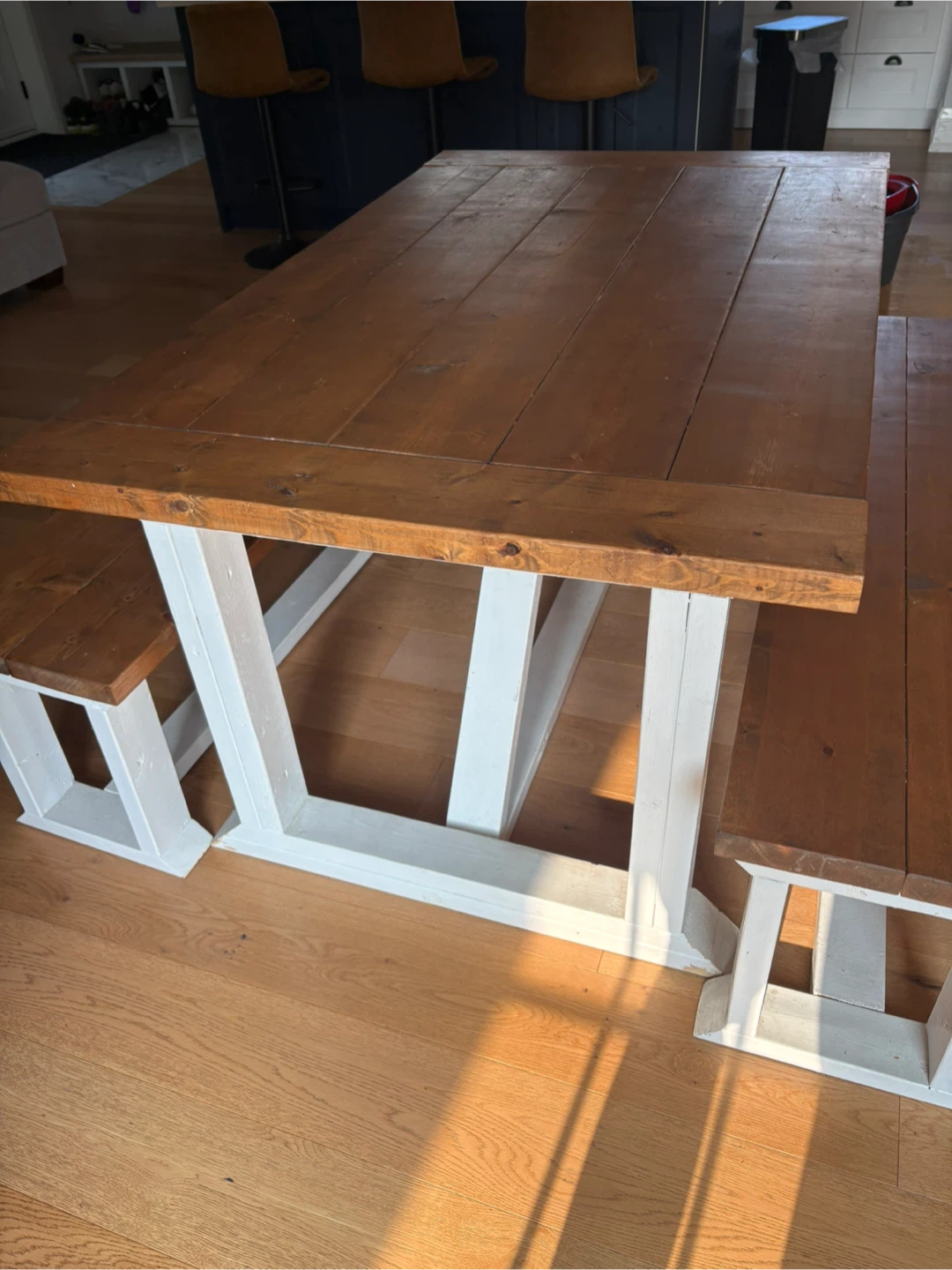 Farmhouse Dining Table and Bench Set - photo 2
