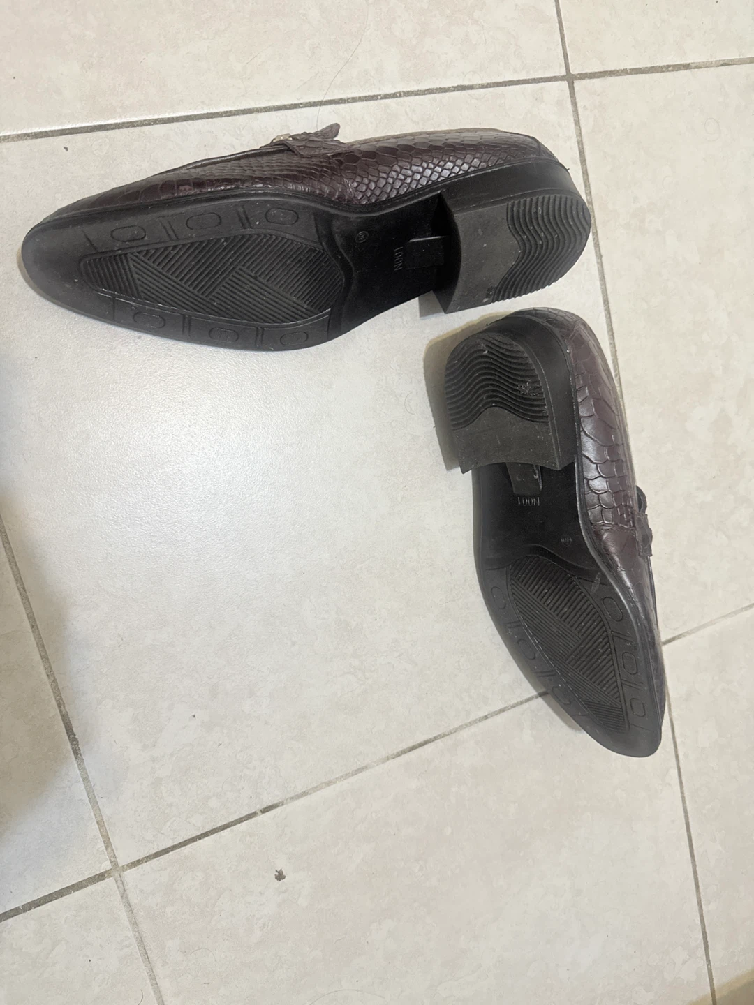 HAZZLE Brown Faux Snake Skin Loafer Shoes - photo 4