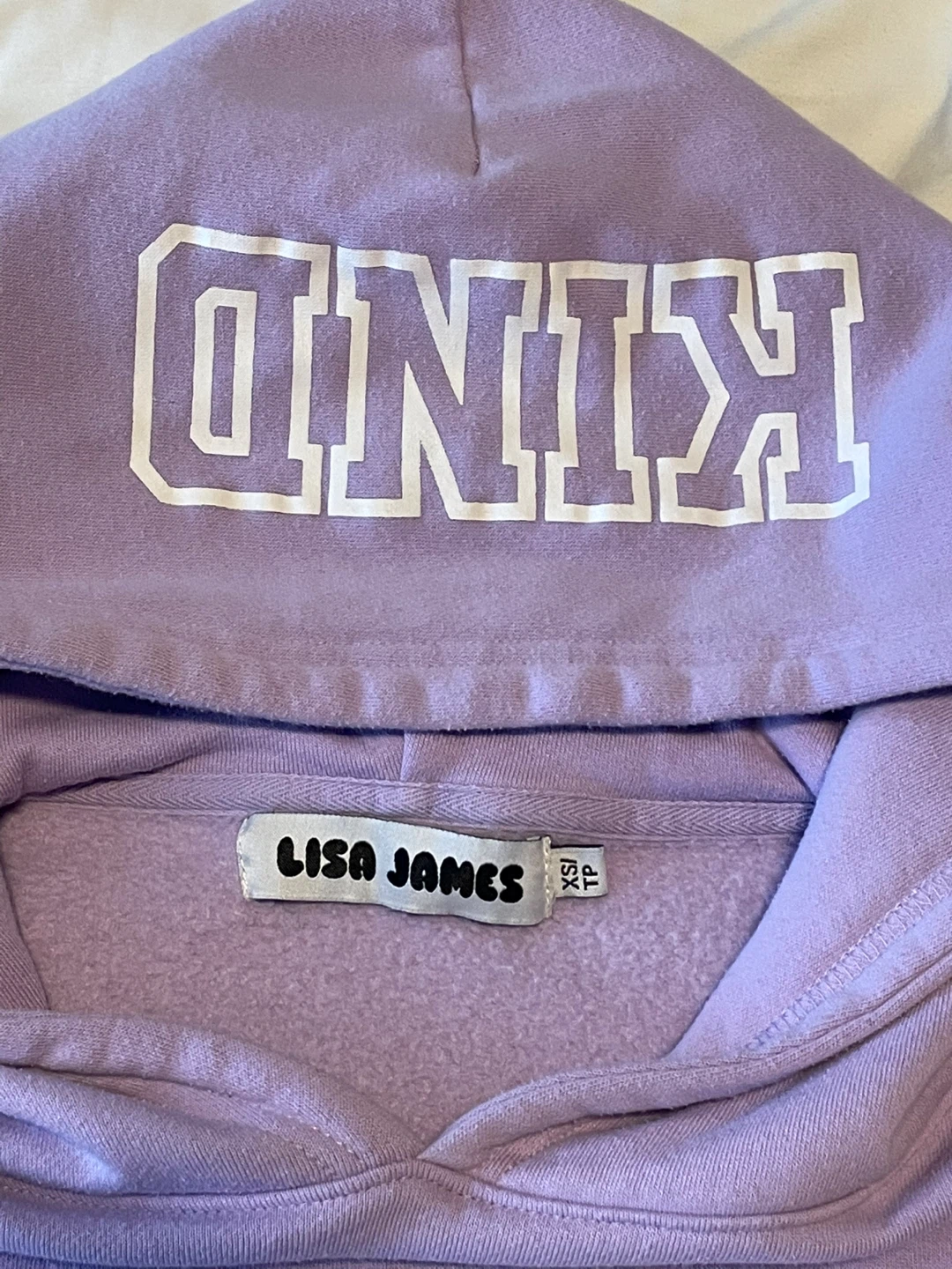 Lisa James Purple "KIND" Sleeveless Hoodie 💜 - photo 4