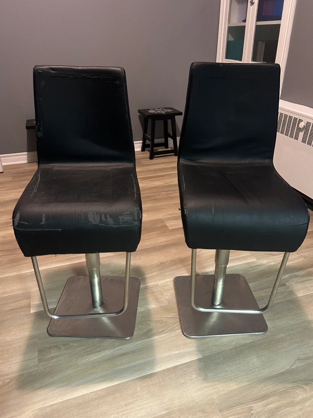Set of 2 Black Bar Stools