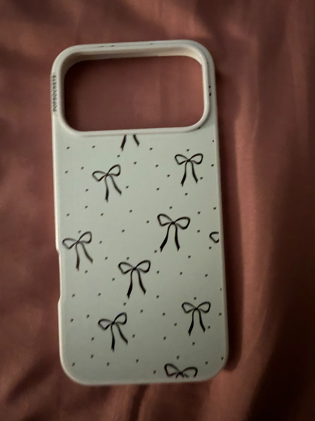Popsockets iphone 17 pro max Phone Case - Light Blue with Bows