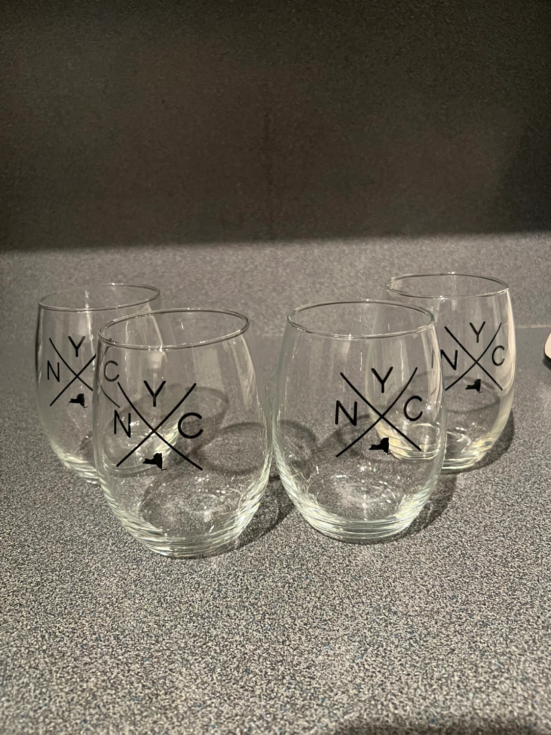 NYC Stemless Wine Glasses