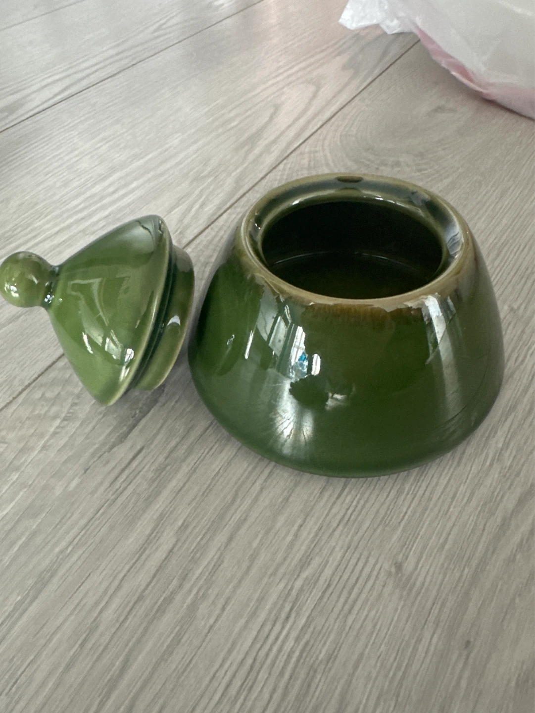 Green Ceramic Teapot, Sugar Bowl, and Creamer Set - photo 3