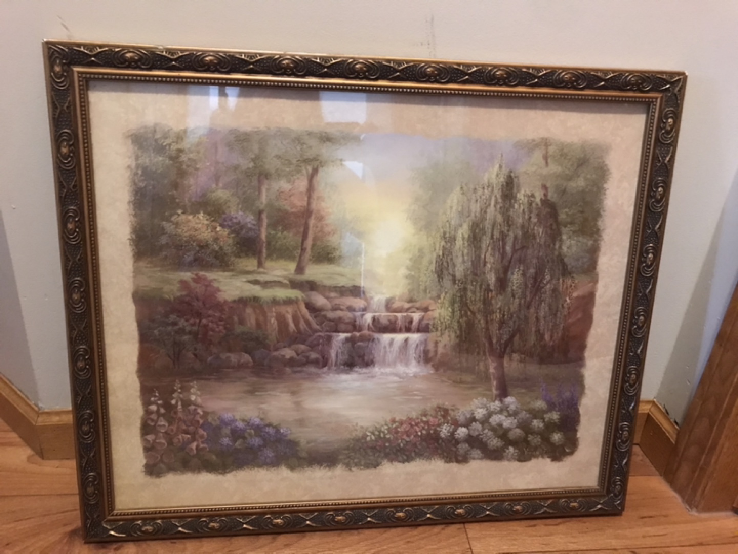 Framed Waterfall Landscape Wall Art