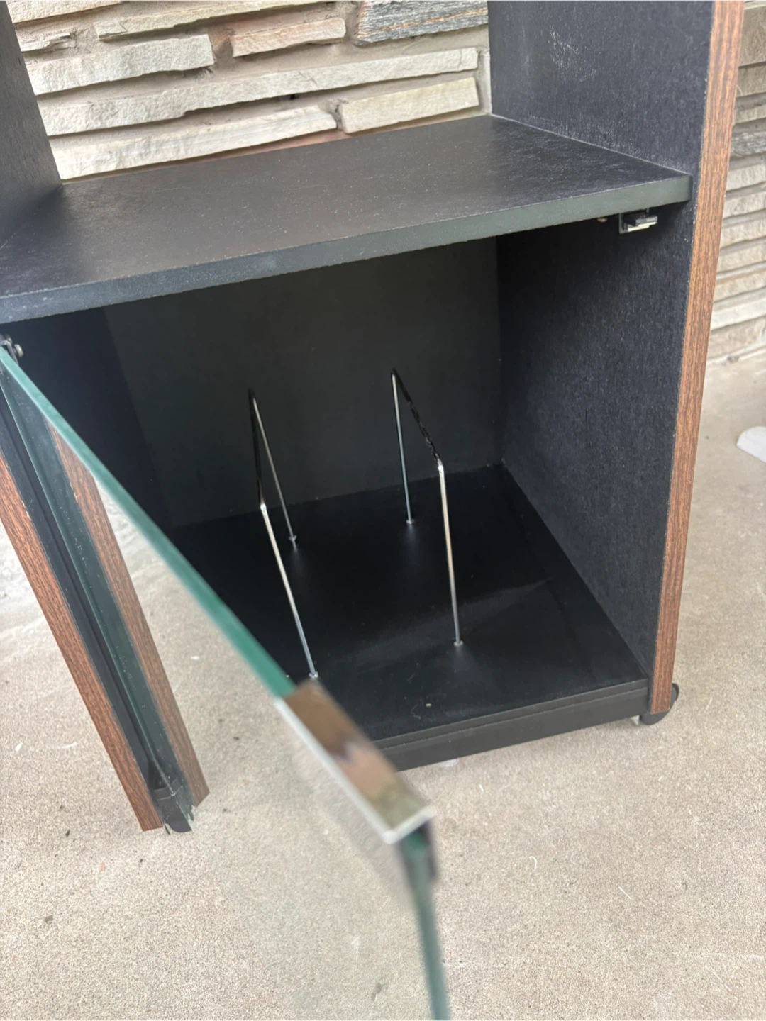 Wooden Media Storage Cabinet with Glass Door - photo 2