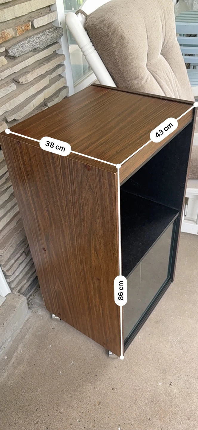 Wooden Media Storage Cabinet with Glass Door - photo 3