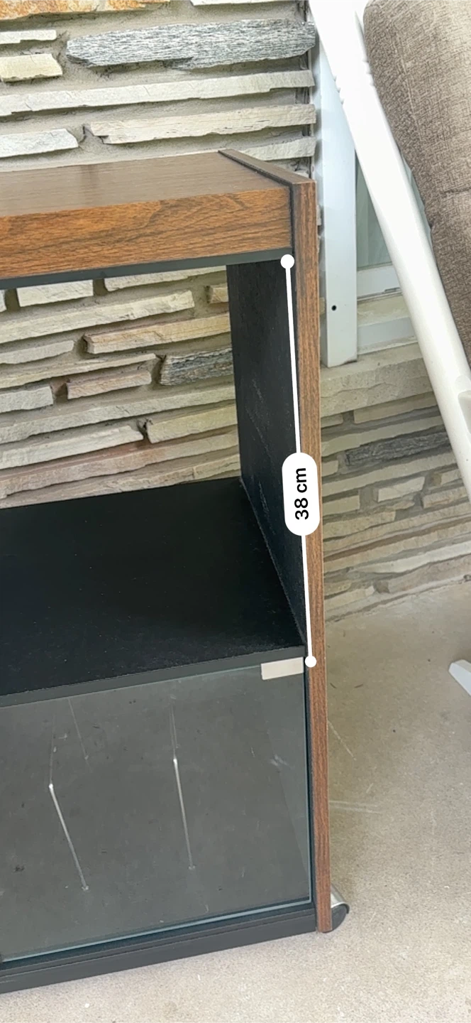 Wooden Media Storage Cabinet with Glass Door - photo 4