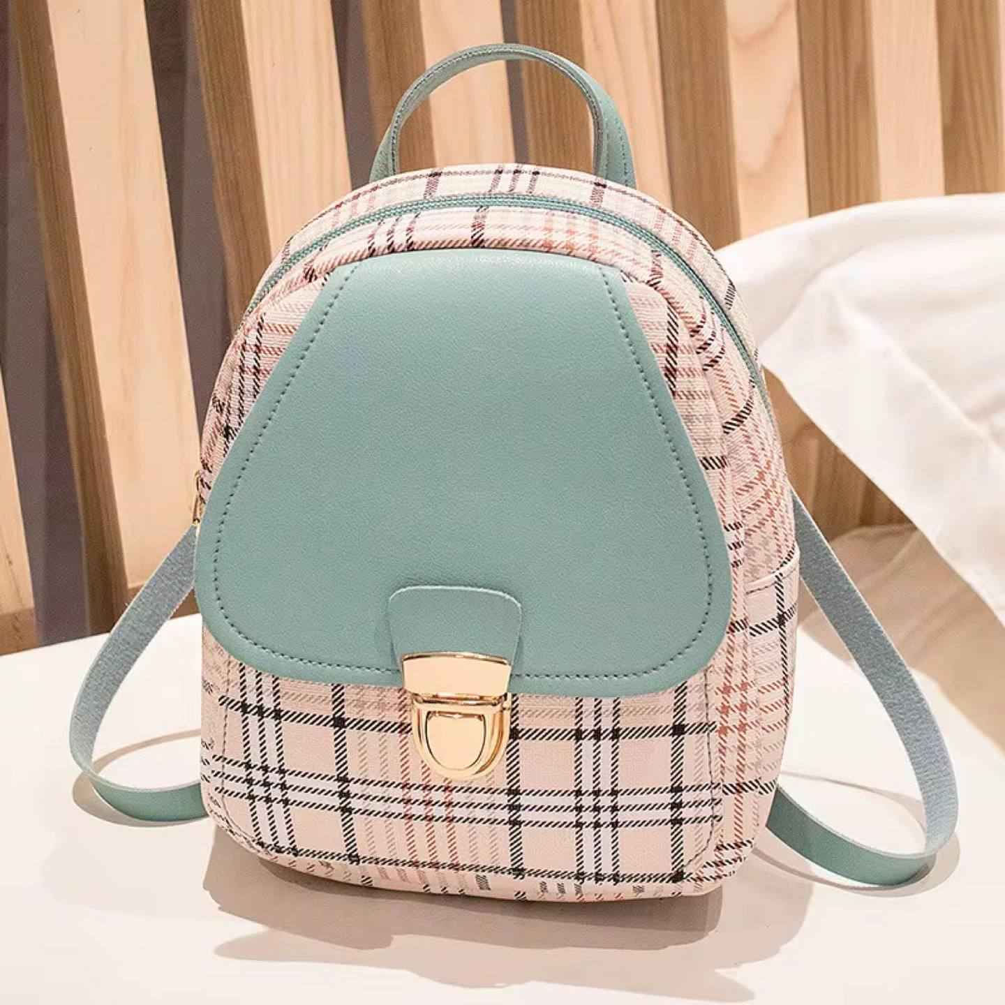 Plaid Mini Backpack - photo 2