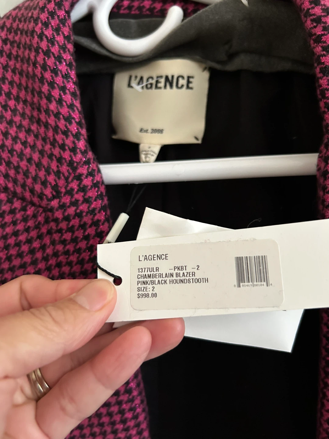Brand new L'AGENCE Pink/Black  Chamberlain Blazer - Size 2 - photo 3