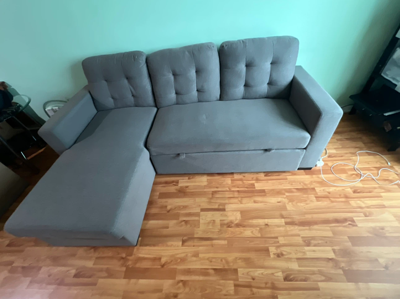 Grey Sectional Sofa Bed with Storage