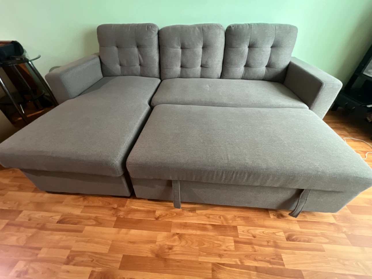 Grey Sectional Sofa Bed with Storage - photo 2
