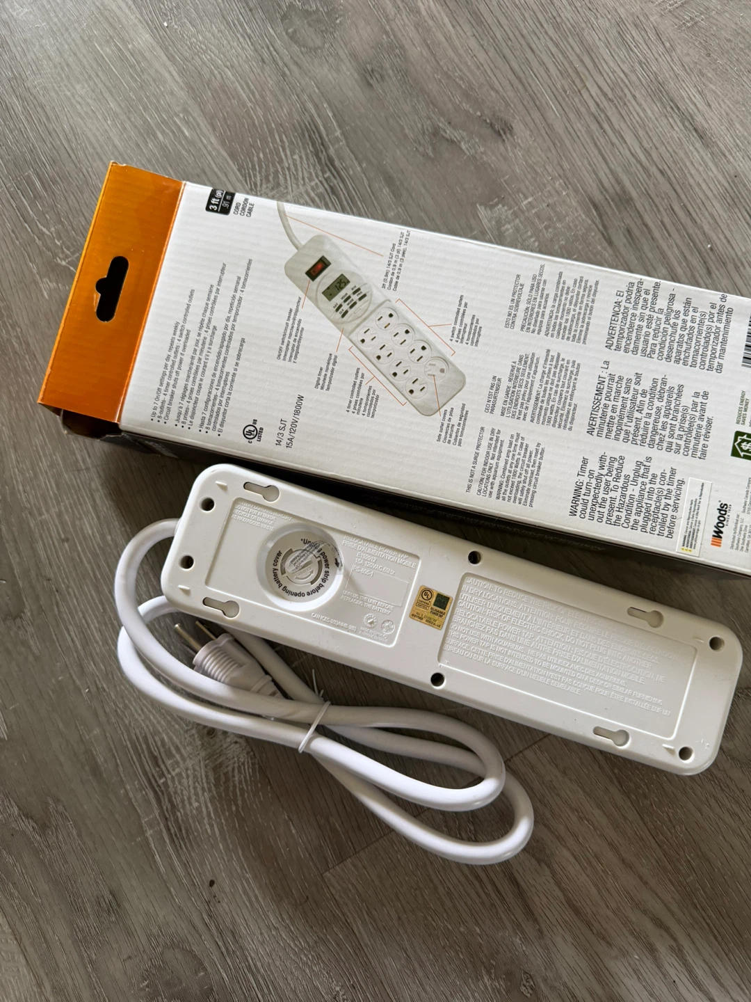 Woods 8-Outlet Power Strip with Digital Timer - photo 2