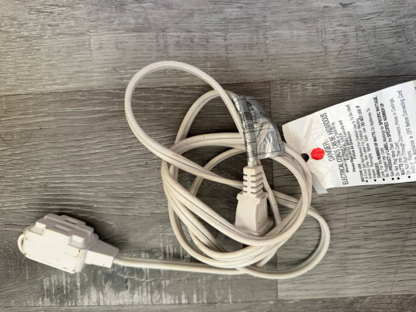 White 3-Outlet Extension Cord