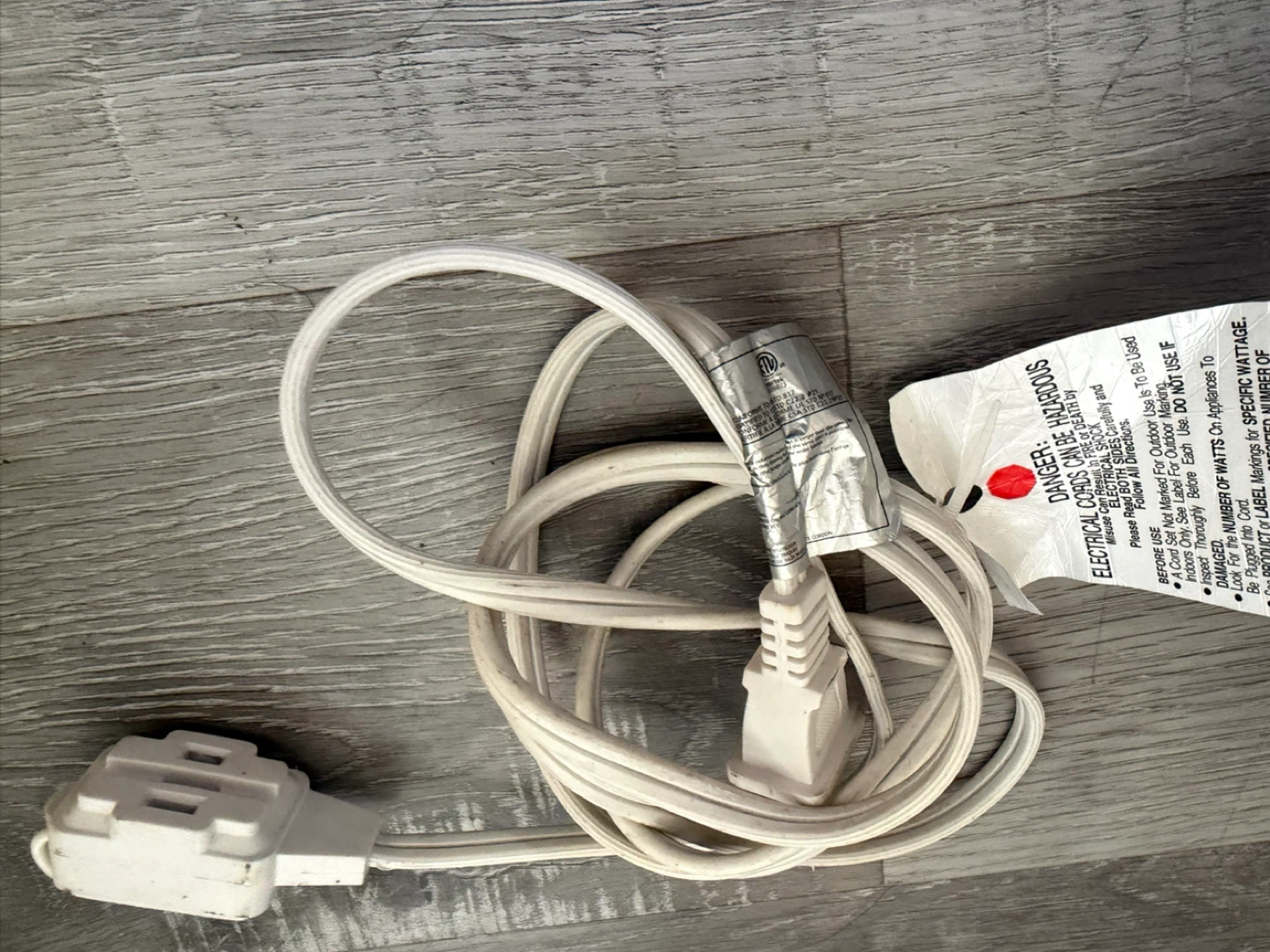White 3-Outlet Extension Cord - photo 2