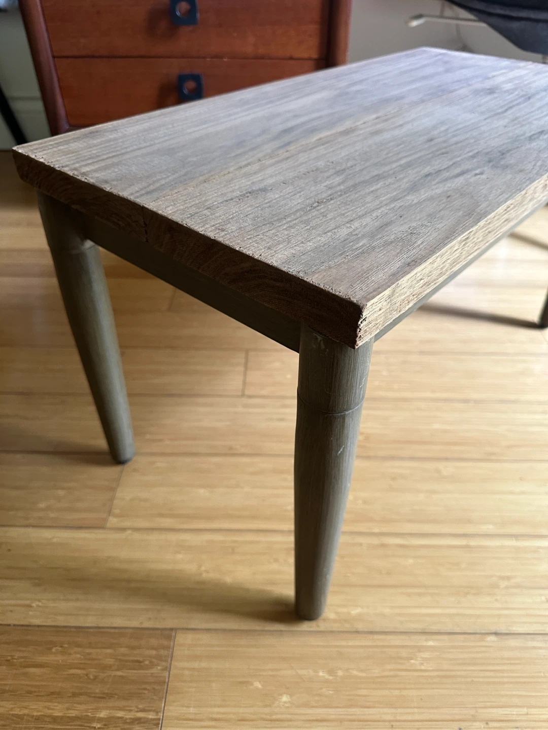 VINTAGE WALNUT RECLAIMED WOOD SIDE COFFEE PLANT STAND TABLE - photo 2