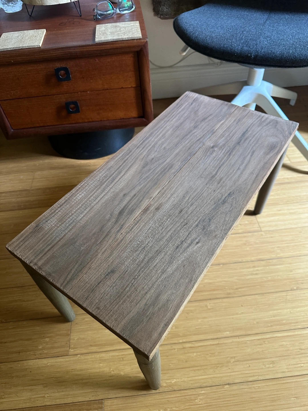 VINTAGE WALNUT RECLAIMED WOOD SIDE COFFEE PLANT STAND TABLE - photo 3