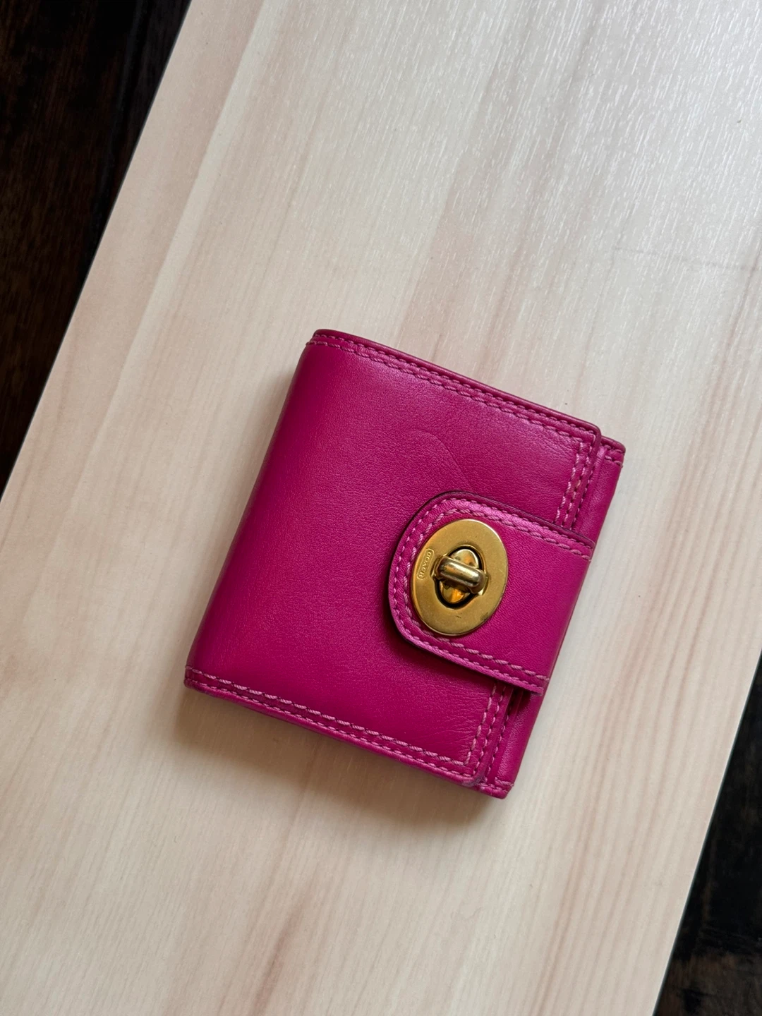 Vintage Coach Pink Leather Wallet