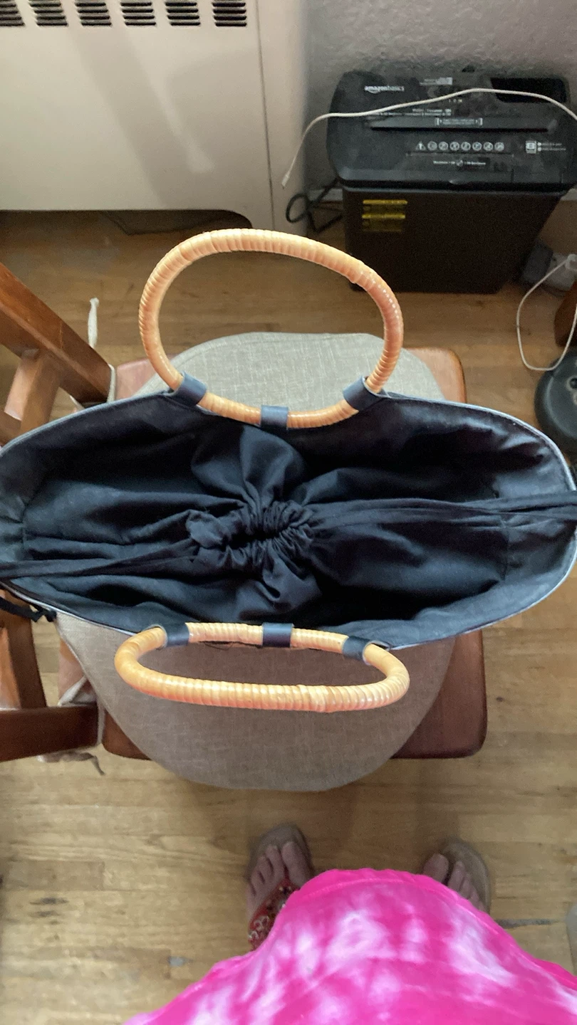 Straw Tote Bag with Leopard Print Accent - photo 3