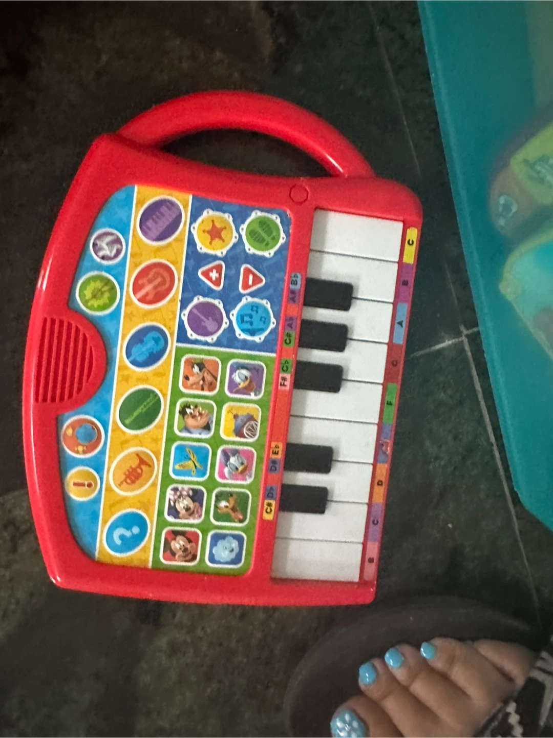 Red Musical Keyboard Toy with Disney Characters