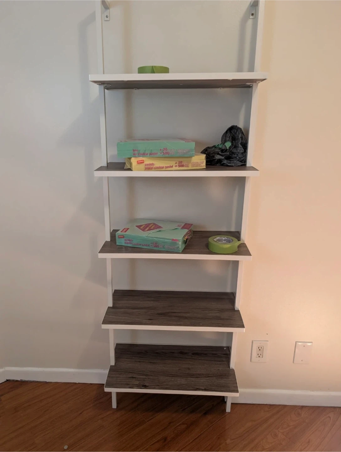 White and Grey 4-Tier Shelf Unit