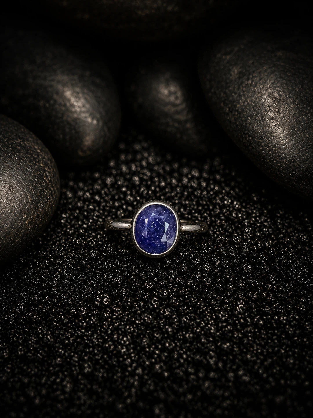 Sterling Silver Blue Sapphire Gemstone Ring