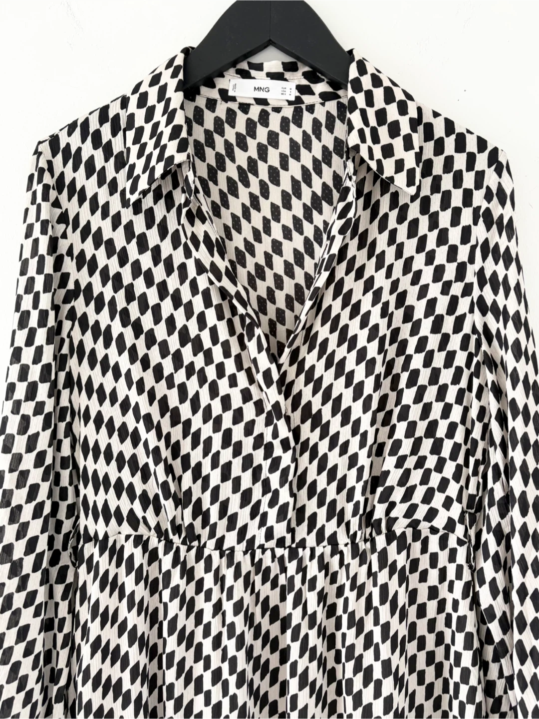 Mango Black & White Checkered Maxi Dress - photo 3