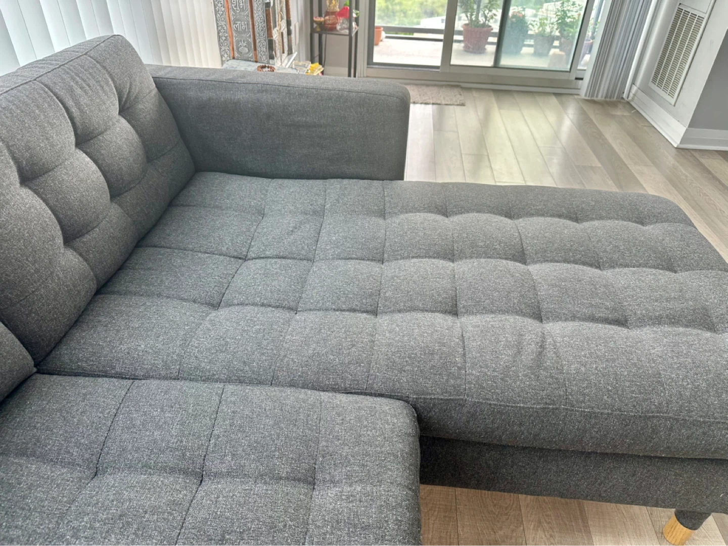 IKEA MORABO Loveseat with chaise, Gunnared dark grey - photo 3